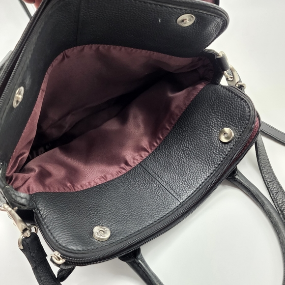 Colorado Black Leather Multi Compartment Large Cross Body Shoulder Tote Bag - Picture 7 of 16